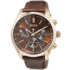 Hugo Boss Grand Prix 1513605 44mm Men’s Chronograph Watch – Brown Dial & Brown Genuine Leather Strap
