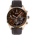 Hugo Boss Grand Prix 1513605 44mm Men’s Chronograph Watch – Brown Dial & Brown Genuine Leather Strap