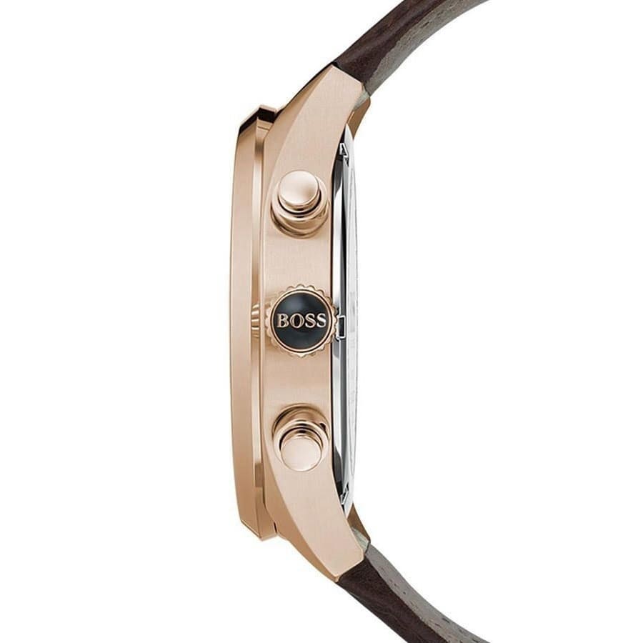 Hugo Boss Grand Prix 1513605 44mm Men’s Chronograph Watch – Brown Dial & Brown Genuine Leather Strap