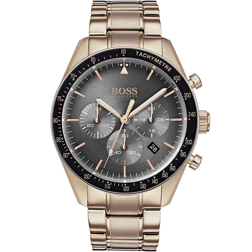 Hugo Boss Trophy 1513632 44mm Men’s Chronograph Watch – Gray Dial & Stainless Steel Bracelet