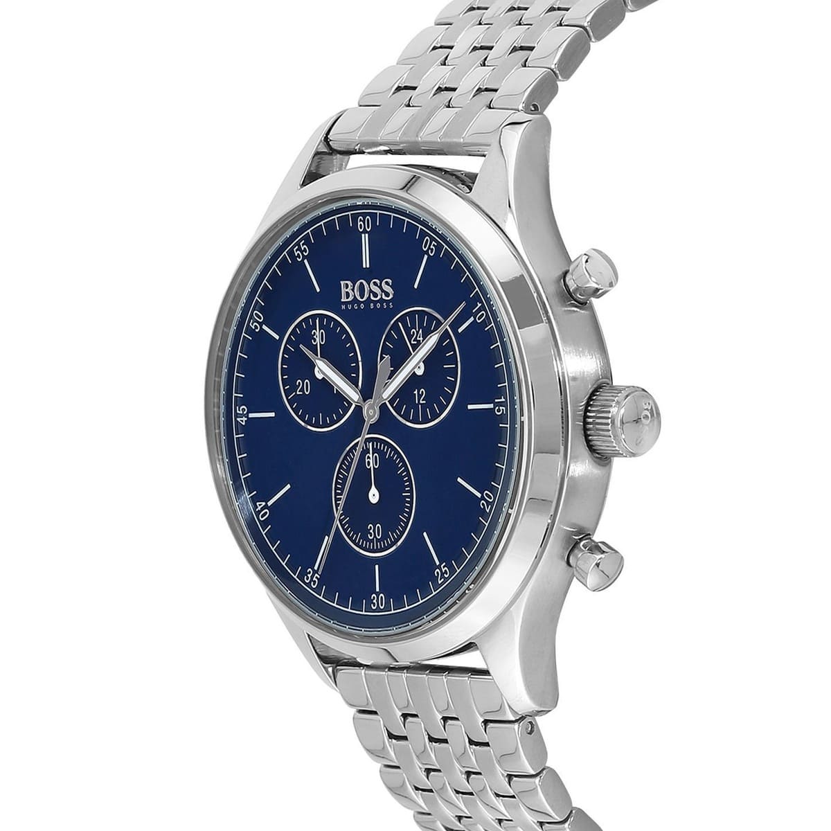 Hugo Boss Companion 1513653 43mm Men’s Chronograph Watch – Blue Dial & Silver-tone Stainless Steel Link Bracelet