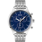 Hugo Boss Companion 1513653 43mm Men’s Chronograph Watch – Blue Dial & Silver-tone Stainless Steel Link Bracelet