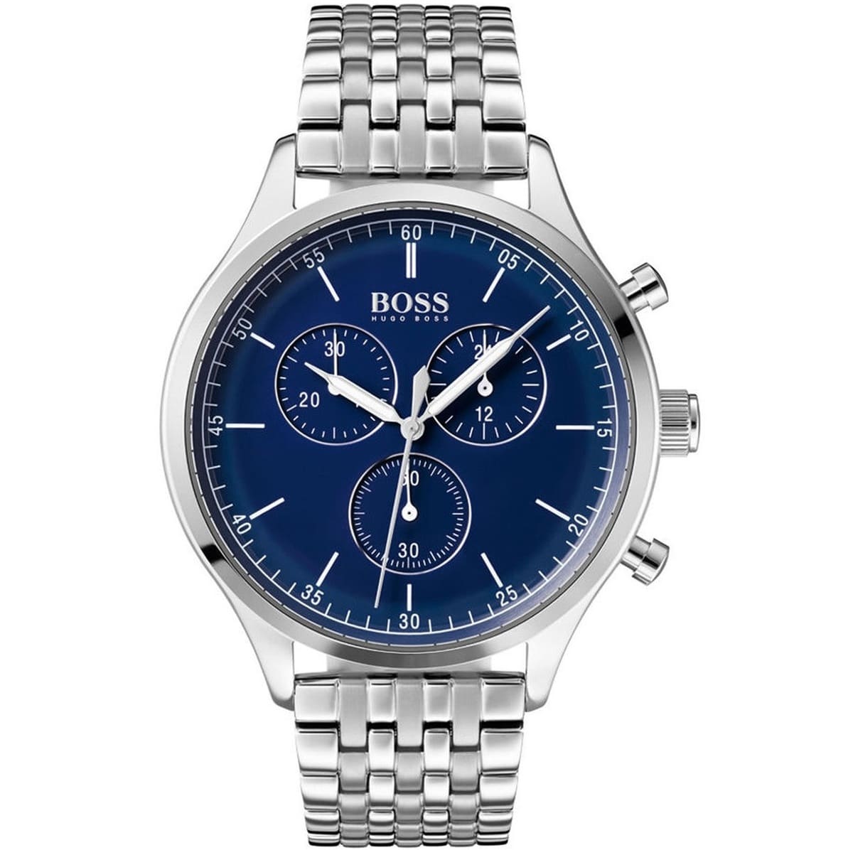 Hugo Boss Companion 1513653 43mm Men’s Chronograph Watch – Blue Dial & Silver-tone Stainless Steel Link Bracelet