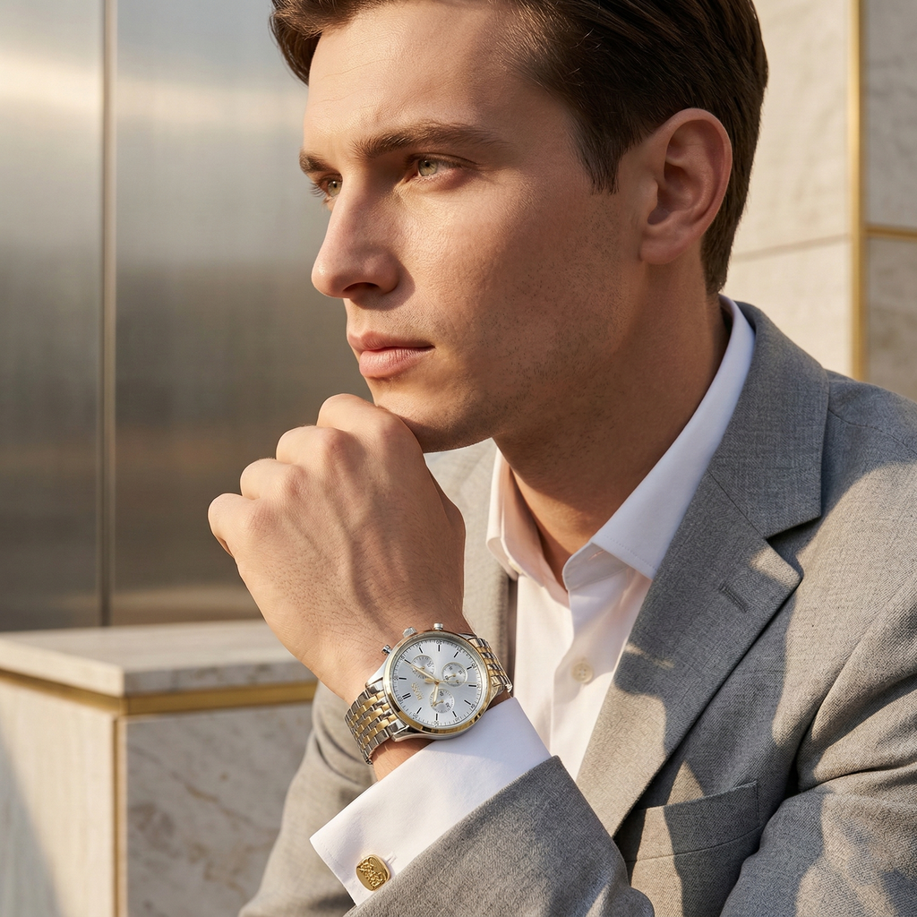 Hugo Boss Companion 1513654 43mm Men’s Chronograph Watch – Silver Dial & Stainless Steel Bracelet