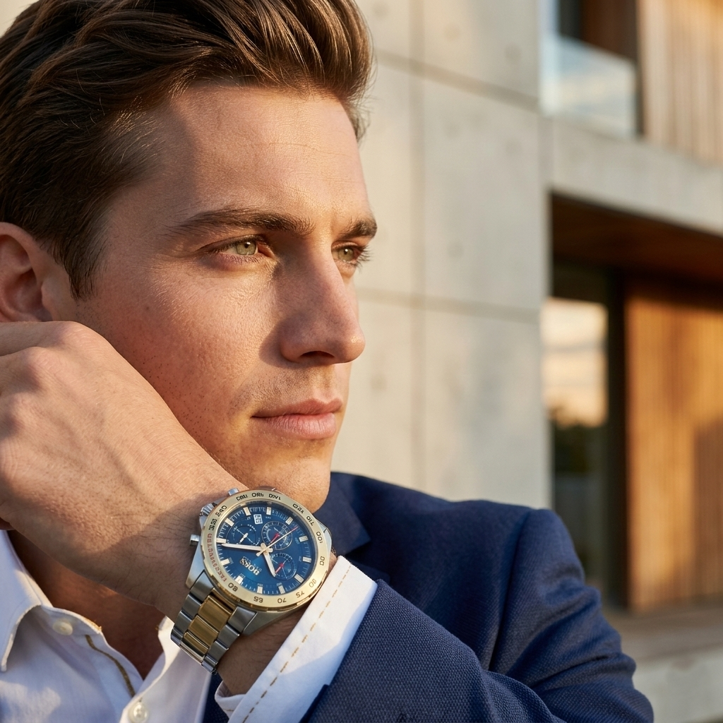 Hugo Boss Intensity 1513667 44mm Men’s Chronograph Watch – Blue Dial & Stainless Steel Bracelet