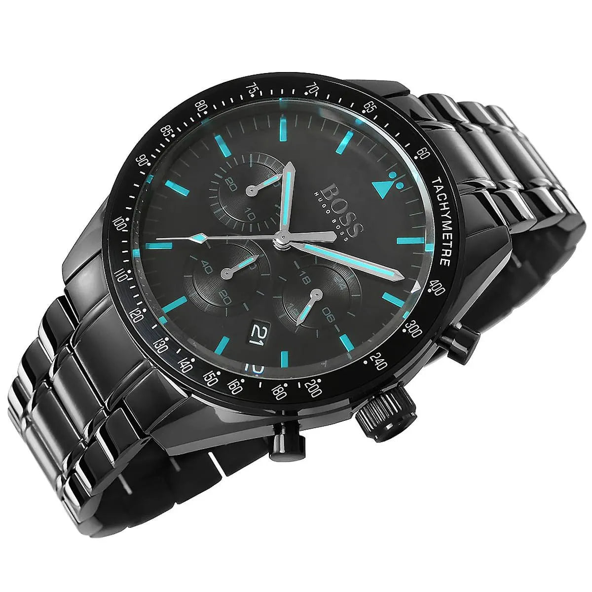 Hugo Boss Trophy 1513675 44mm Men’s Chronograph Watch – Black Dial & Stainless Steel Bracelet