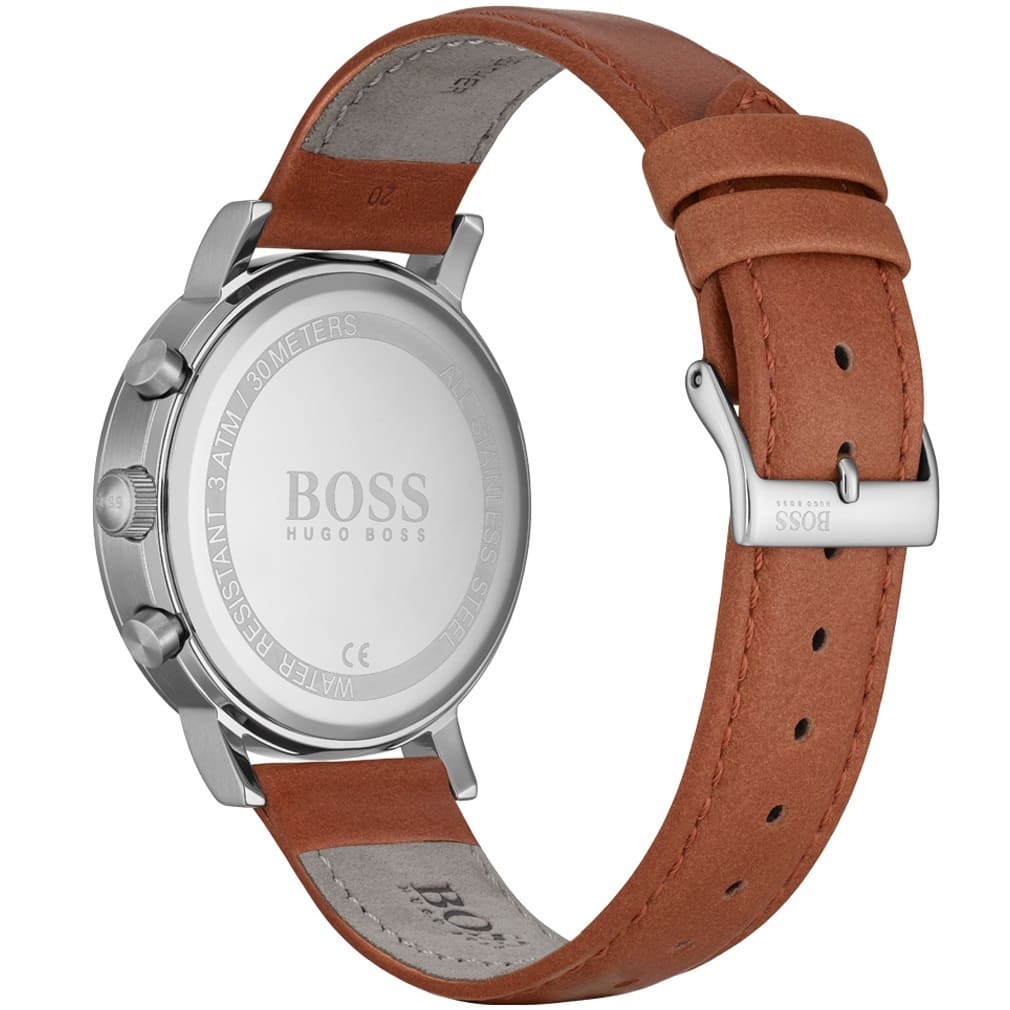 Hugo Boss Spirit 1513689 41mm Men’s Chronograph Watch – Blue Dial & Brown Genuine Leather Strap