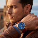 Hugo Boss Spirit 1513689 41mm Men’s Chronograph Watch – Blue Dial & Brown Genuine Leather Strap