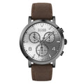 Hugo Boss Spirit 1513690 41mm Men’s Chronograph Watch – Silver Dial & Brown Textile Strap
