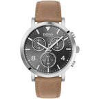 Hugo Boss Spirit 1513691 41mm Men’s Chronograph Watch – Gray Dial & Brown Genuine Leather Strap