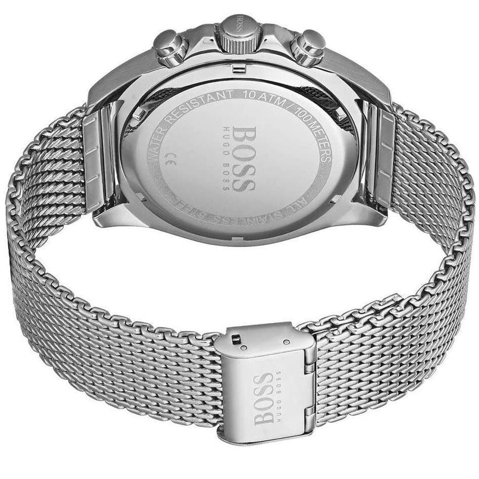 Hugo Boss Ocean Edition 1513701 46mm Men’s Chronograph Watch – Black Dial & Silver Mesh Bracelet