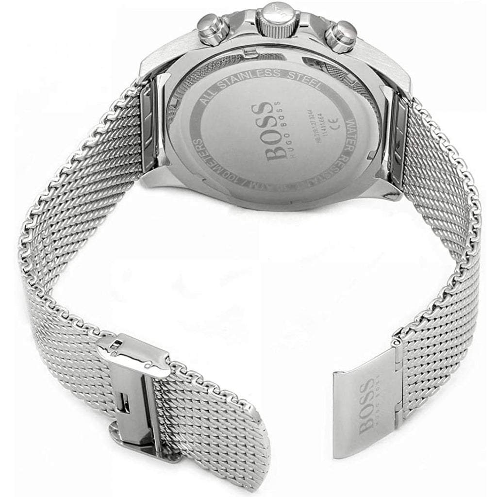 Hugo Boss Ocean Edition 1513701 46mm Men’s Chronograph Watch – Black Dial & Silver Mesh Bracelet