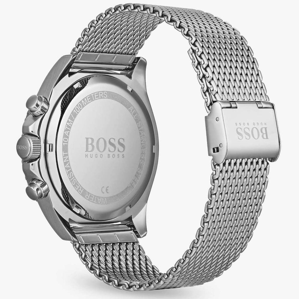 Hugo Boss Ocean Edition 1513701 46mm Men’s Chronograph Watch – Black Dial & Silver Mesh Bracelet