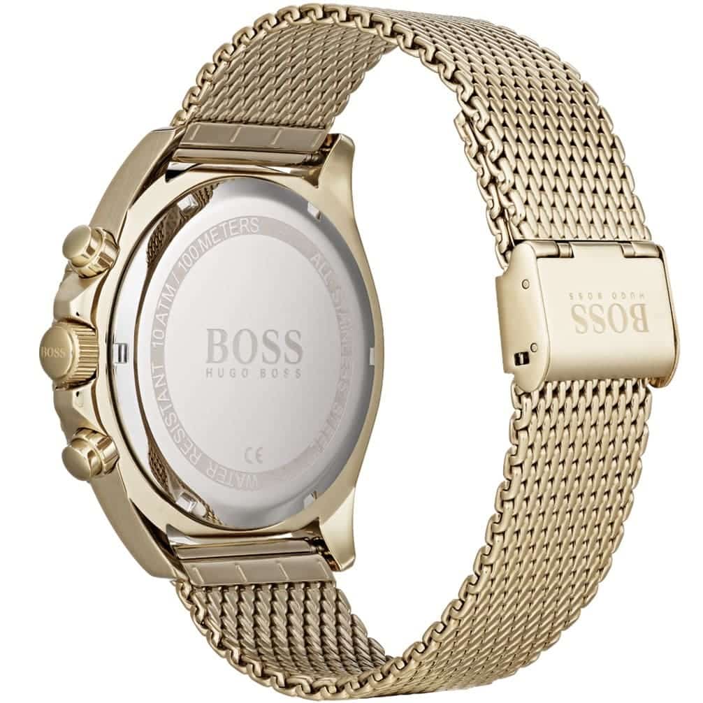 Hugo Boss Ocean Edition 1513703 46mm Men’s Chronograph Watch – Black Dial & Gold Mesh Bracelet