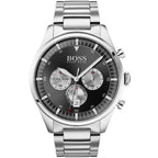 Hugo Boss Pioneer 1513712 44mm Men’s Chronograph Watch – Black Dial & Silver-tone Stainless Steel Link Bracelet