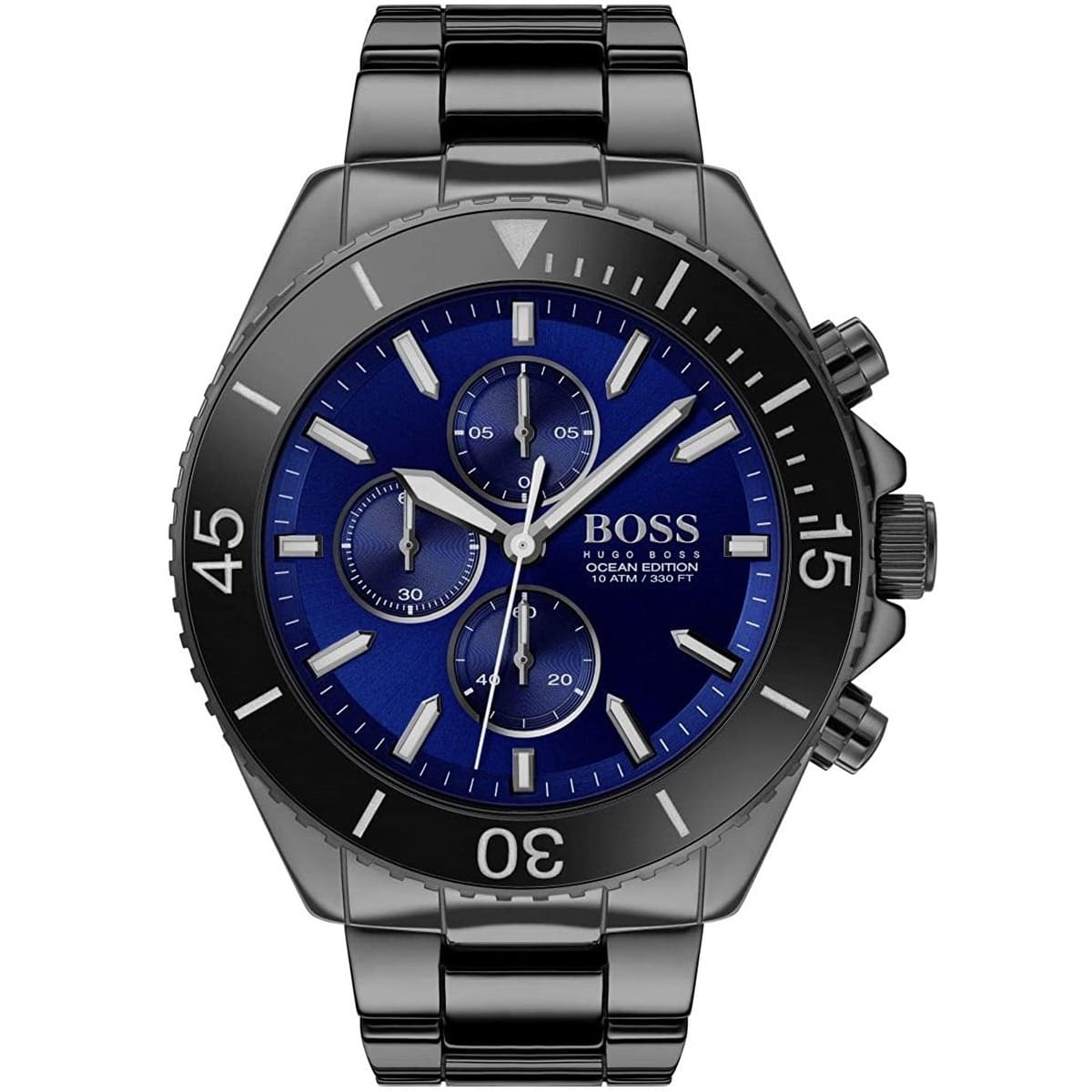 Hugo Boss Ocean Edition 1513743 46mm Men’s Chronograph Watch – Blue Dial & Black Stainless Steel Link Bracelet