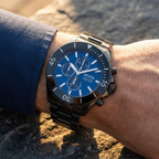 Hugo Boss Ocean Edition 1513743 46mm Men’s Chronograph Watch – Blue Dial & Black Stainless Steel Link Bracelet