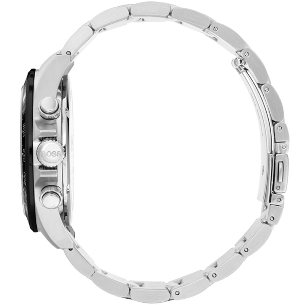 Hugo Boss Hero 1513757 43mm Men’s Chronograph Watch – Black Dial & Stainless Steel Bracelet