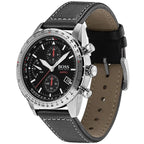 Hugo Boss Aero 1513770 44mm Men’s Chronograph Watch – Black Dial & Black Genuine Leather Strap