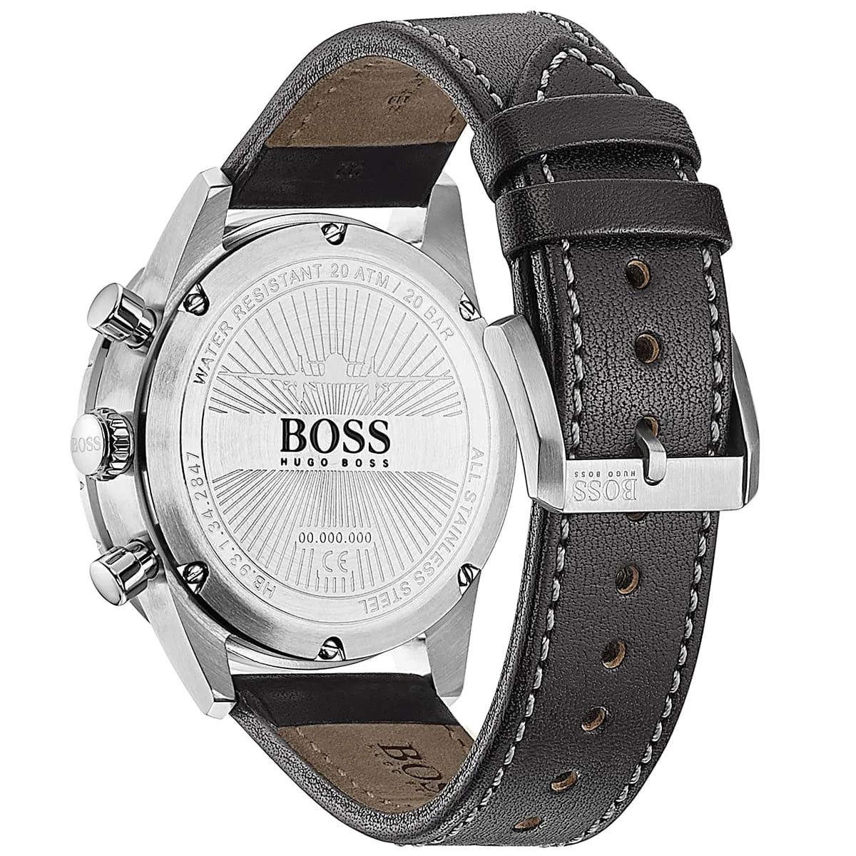 Hugo Boss Aero 1513770 44mm Men’s Chronograph Watch – Black Dial & Black Genuine Leather Strap