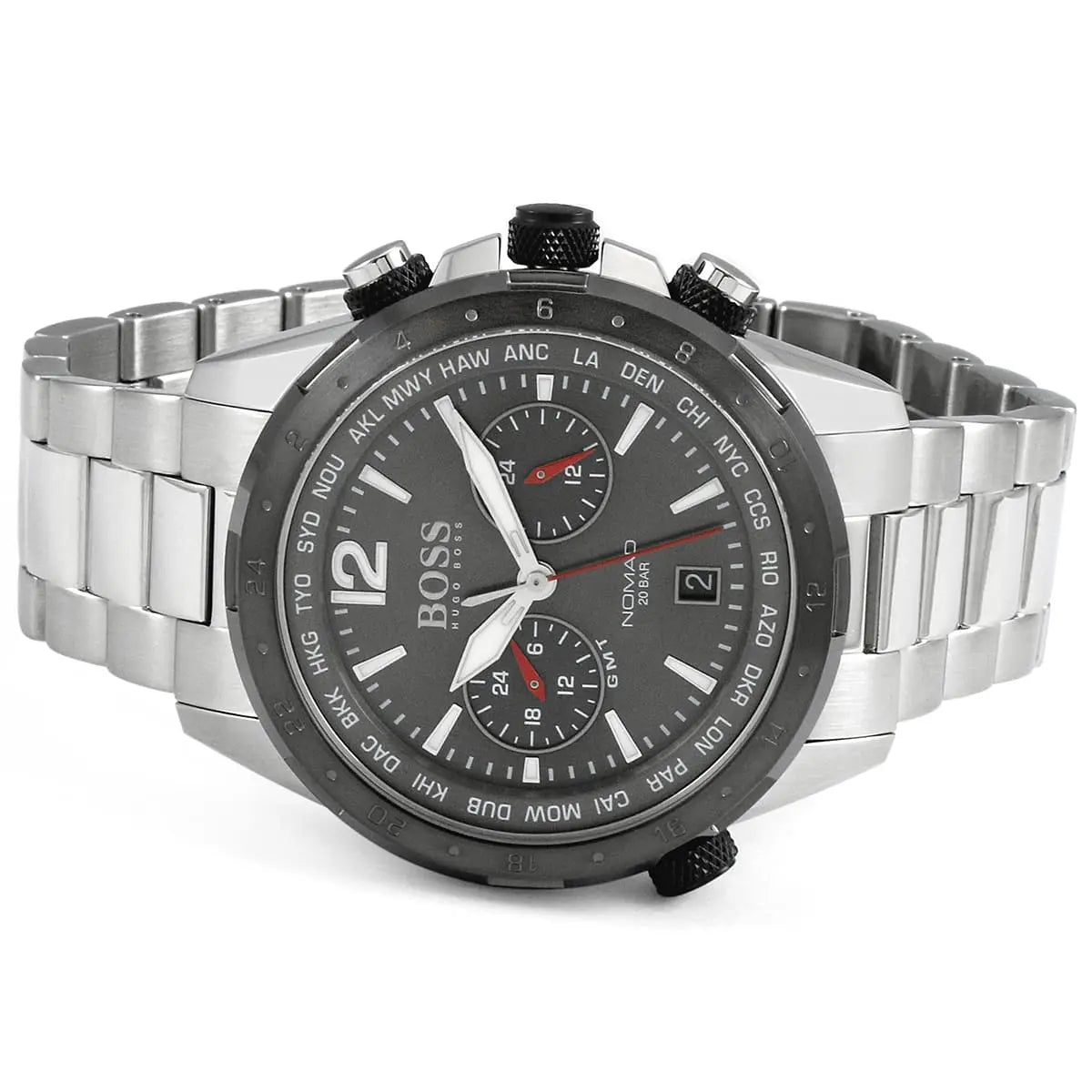 Hugo Boss Nomad 1513774 44mm Men’s Chronograph Watch – Gray Dial & Silver-tone Stainless Steel Link Bracelet