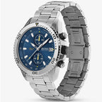 Hugo Boss Vela 1513775 44mm Men’s Quartz Watch – Blue Dial & Silver-tone Stainless Steel Link Bracelet