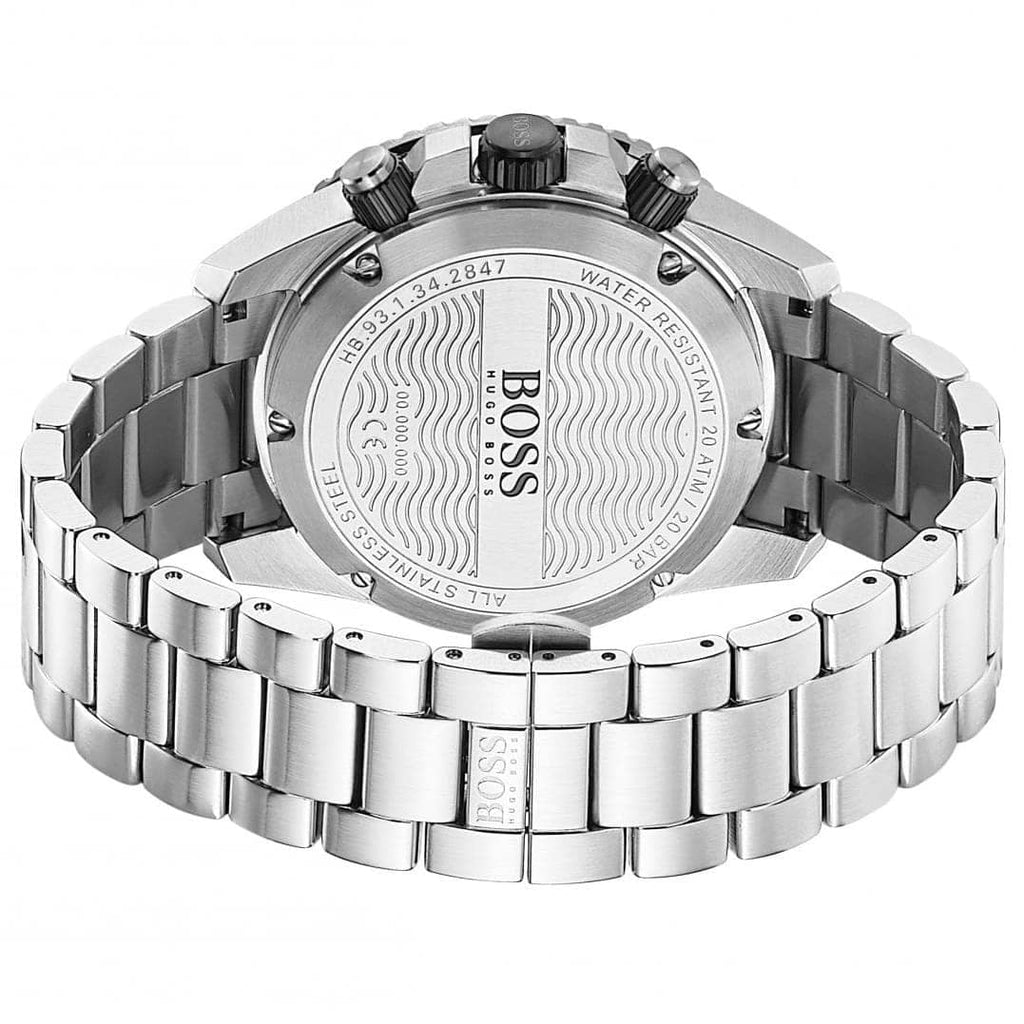 Hugo Boss Vela 1513775 44mm Men’s Quartz Watch – Blue Dial & Silver-tone Stainless Steel Link Bracelet