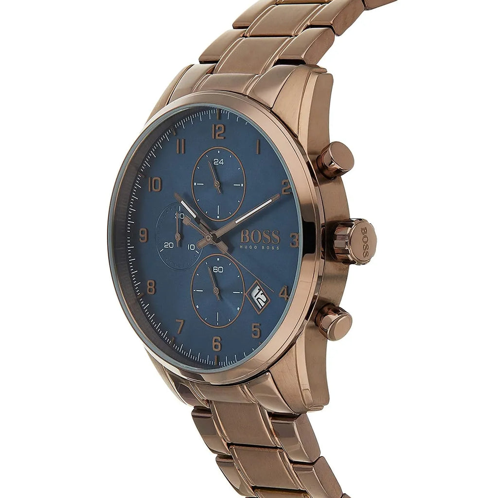 Hugo Boss Skymaster 1513788 44mm Men’s Chronograph Watch – Blue Dial & Stainless Steel Bracelet