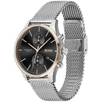 Hugo Boss Associate 1513805 42mm Men’s Chronograph Watch – Black Dial & Silver Mesh Bracelet