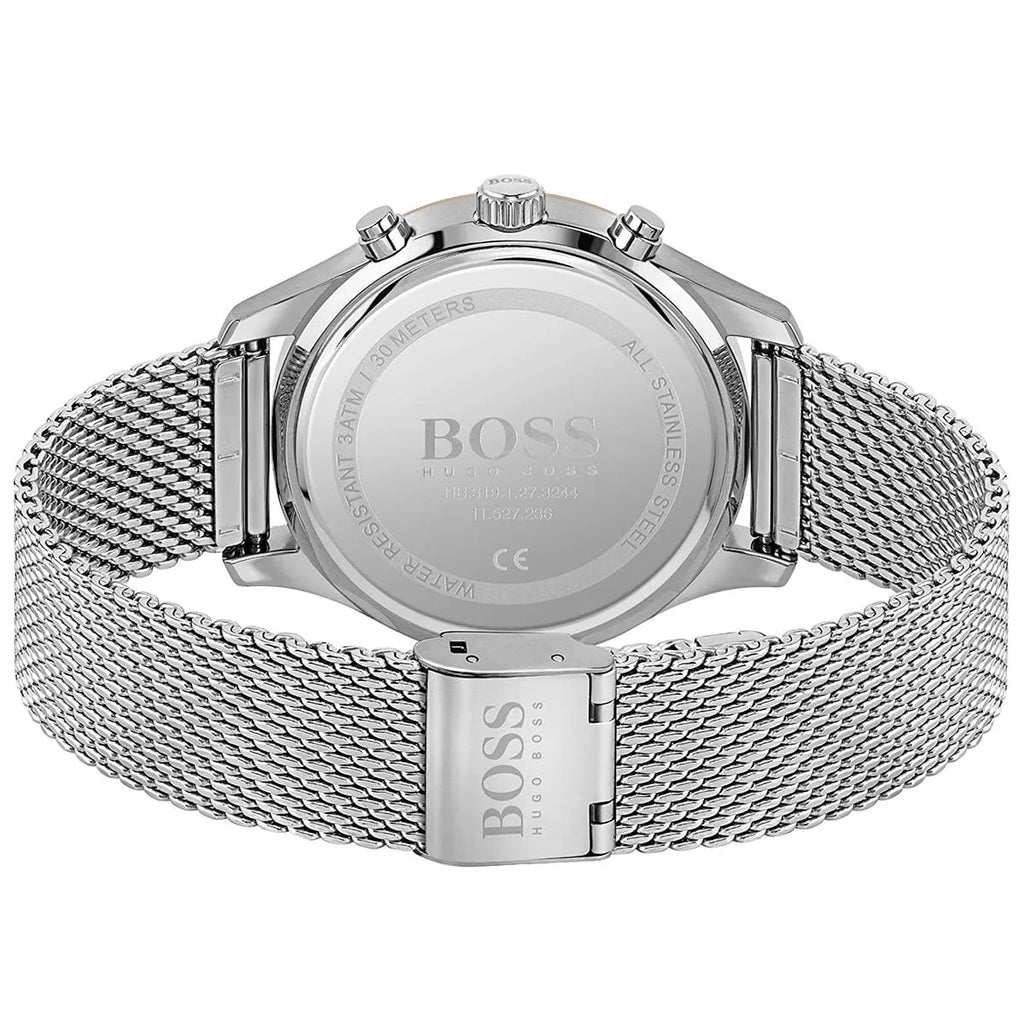 Hugo Boss Associate 1513805 42mm Men’s Chronograph Watch – Black Dial & Silver Mesh Bracelet