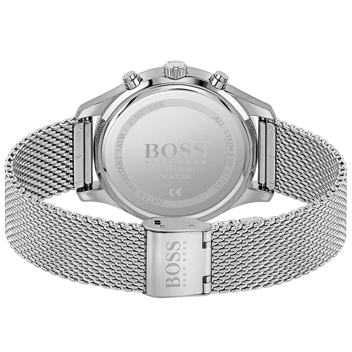 Hugo Boss Associate 1513805 42mm Men’s Chronograph Watch – Black Dial & Silver Mesh Bracelet