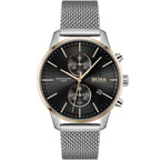 Hugo Boss Associate 1513805 42mm Men’s Chronograph Watch – Black Dial & Silver Mesh Bracelet