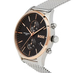 Hugo Boss Associate 1513805 42mm Men’s Chronograph Watch – Black Dial & Silver Mesh Bracelet