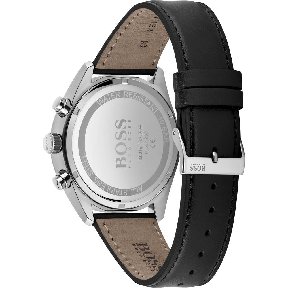Hugo Boss Champion 1513816 44mm Men’s Chronograph Watch – Black Dial & Genuine Leather Strap