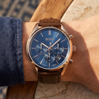 Hugo Boss Champion 1513817 44mm Men’s Chronograph Watch – Blue Dial & Genuine Leather Strap