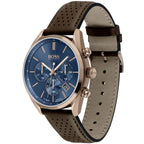 Hugo Boss Champion 1513817 44mm Men’s Chronograph Watch – Blue Dial & Genuine Leather Strap