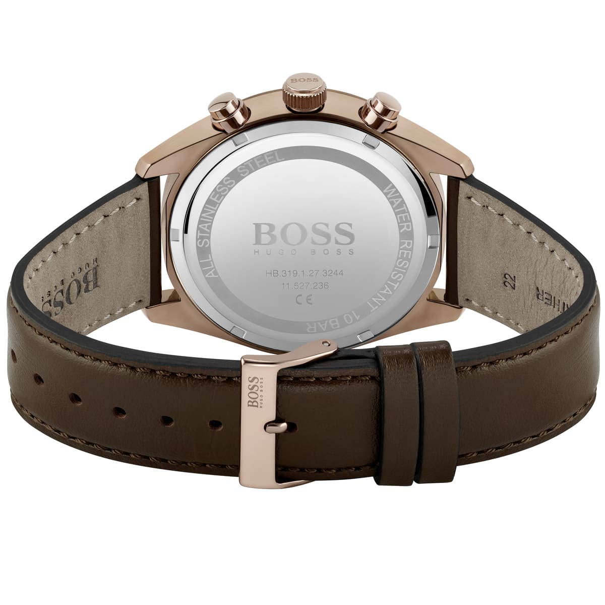 Hugo Boss Champion 1513817 44mm Men’s Chronograph Watch – Blue Dial & Genuine Leather Strap