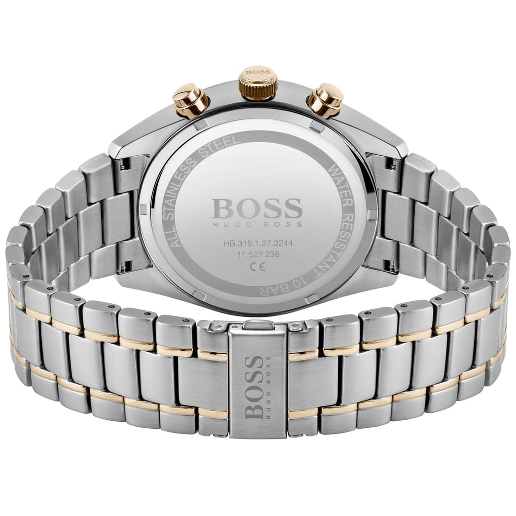 Hugo Boss Champion 1513819 44mm Men’s Chronograph Watch – Black Dial & Rose Gold Stainless Steel Link Bracelet