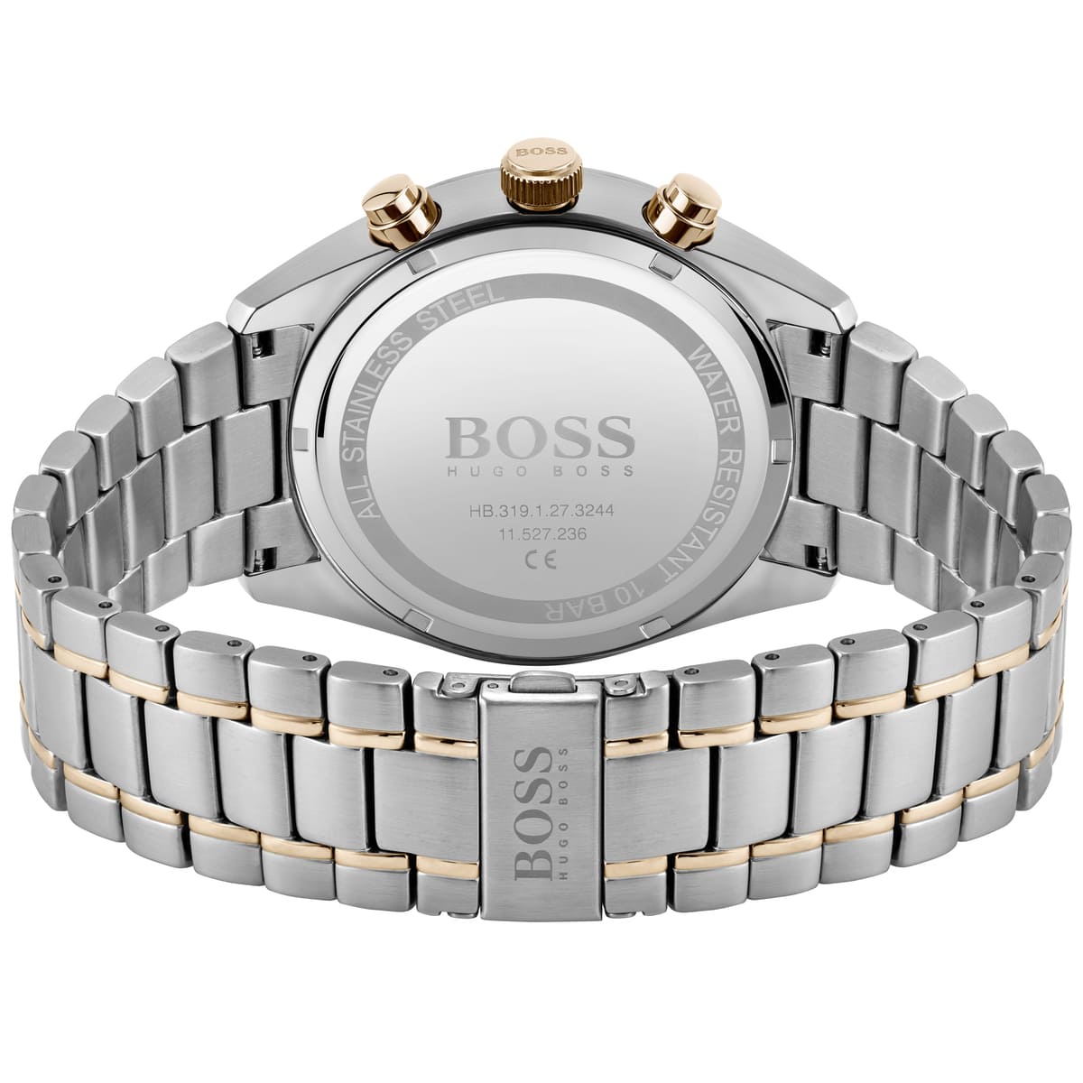 Hugo Boss Champion 1513819 44mm Men’s Chronograph Watch – Black Dial & Rose Gold Stainless Steel Link Bracelet