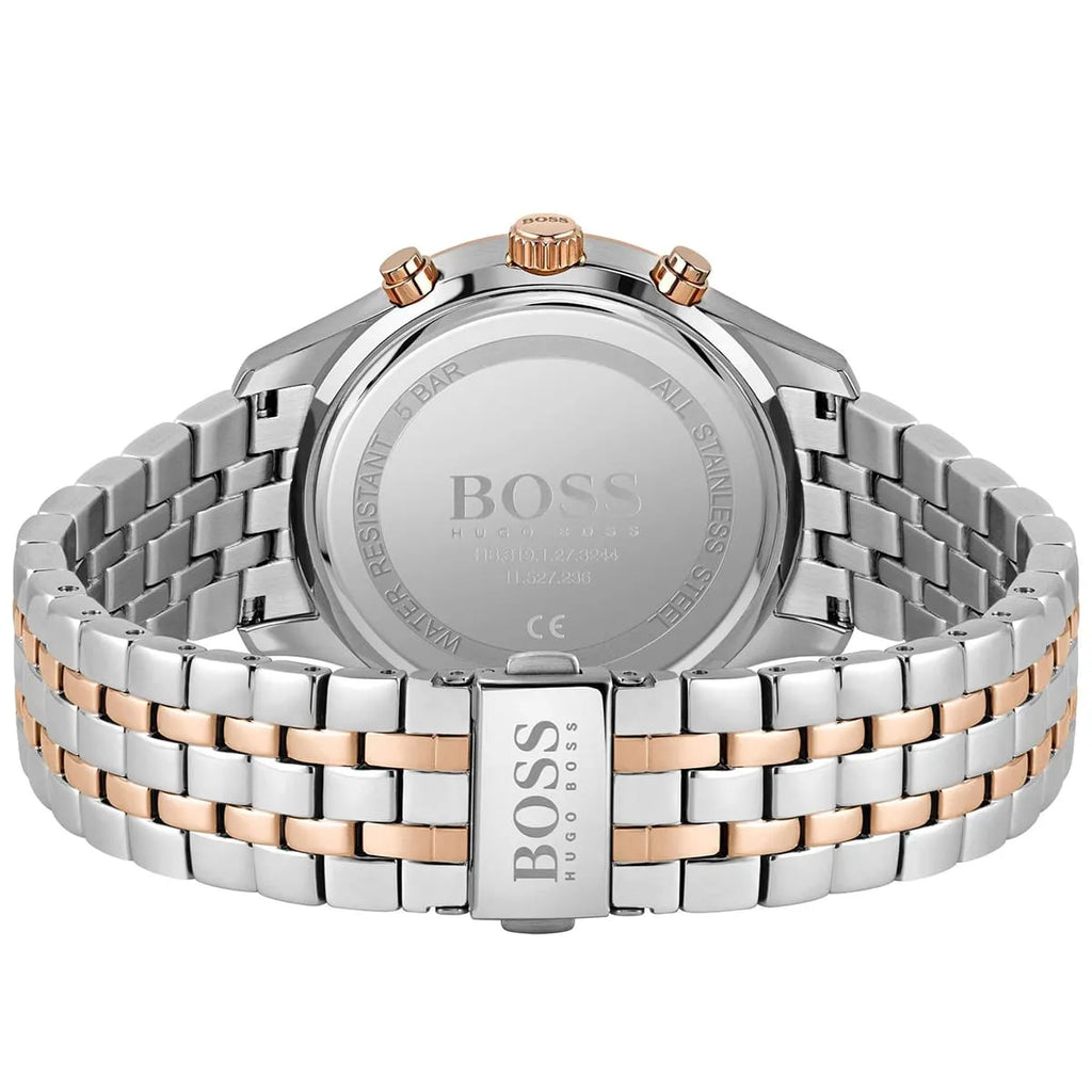 Hugo Boss Associate 1513840 42mm Men’s Chronograph Watch – Black Dial & Rose Gold Stainless Steel Link Bracelet