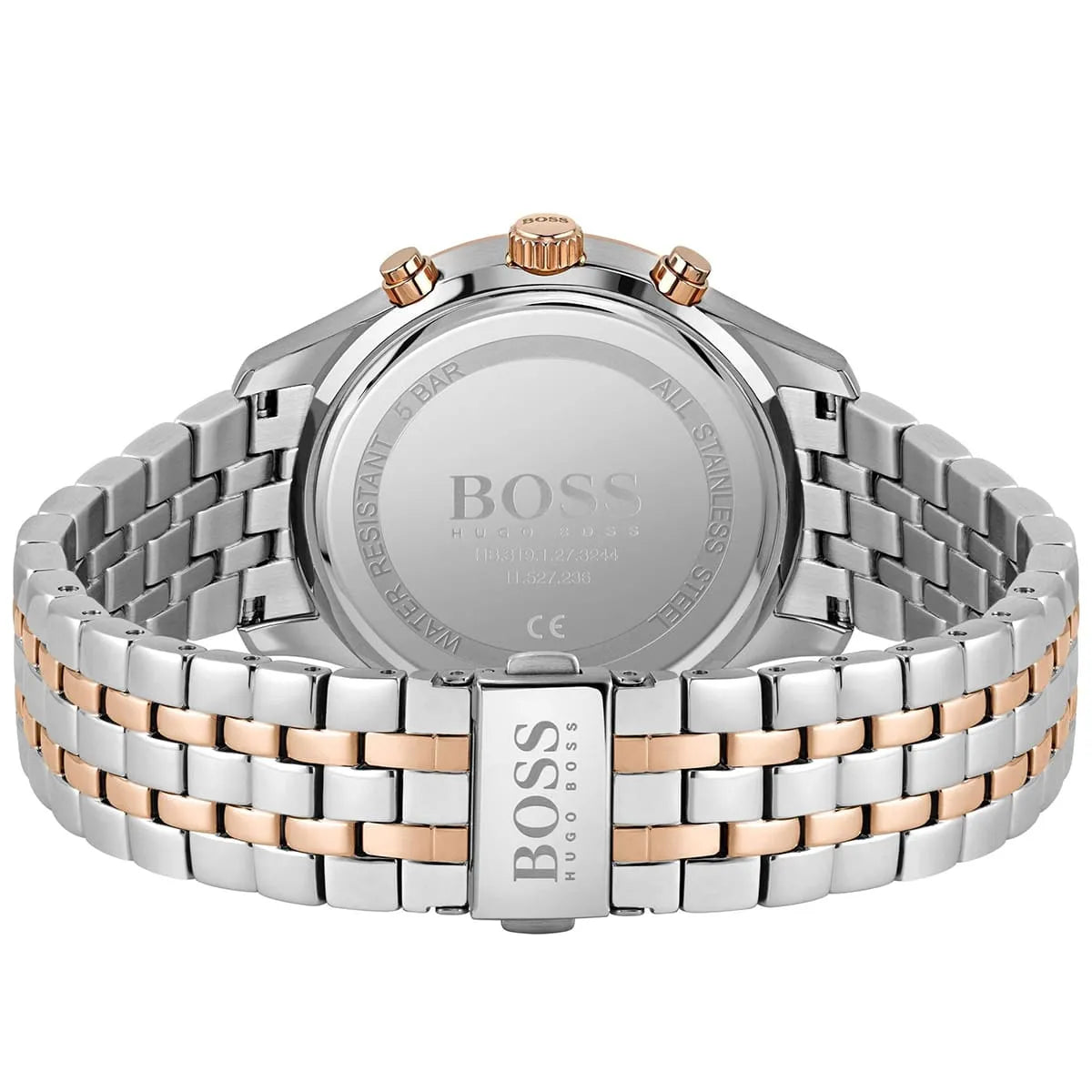 Hugo Boss Associate 1513840 42mm Men’s Chronograph Watch – Black Dial & Rose Gold Stainless Steel Link Bracelet