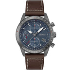Hugo Boss Pilot Edition 1513852 44mm Men’s Chronograph Watch – Blue Dial & Brown Genuine Leather Strap