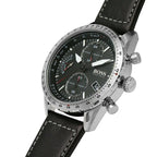 Hugo Boss Pilot Edition 1513853 44mm Men’s Chronograph Watch – Black Dial & Black Genuine Leather Strap