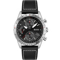Hugo Boss Pilot Edition 1513853 44mm Men’s Chronograph Watch – Black Dial & Black Genuine Leather Strap