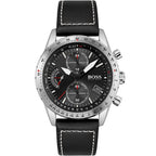 Hugo Boss Pilot Edition 1513853 44mm Men’s Chronograph Watch – Black Dial & Black Genuine Leather Strap
