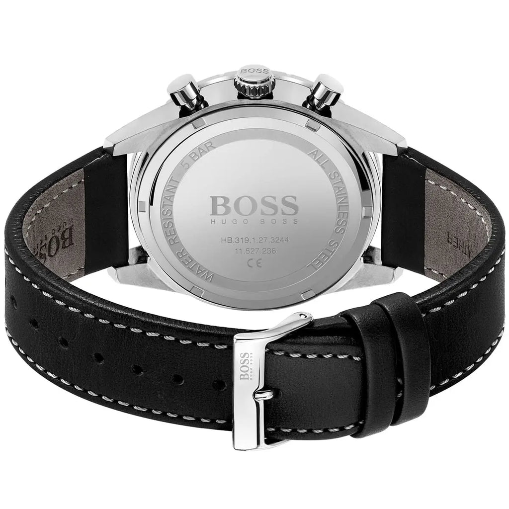 Hugo Boss Pilot Edition 1513853 44mm Men’s Chronograph Watch – Black Dial & Black Genuine Leather Strap