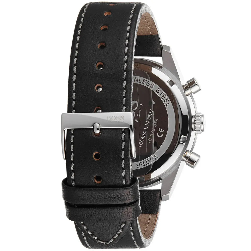 Hugo Boss Pilot Edition 1513853 44mm Men’s Chronograph Watch – Black Dial & Black Genuine Leather Strap