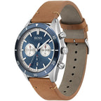 Hugo Boss Santiago 1513860 44mm Men’s Chronograph Watch – Blue Dial & Brown Genuine Leather Strap