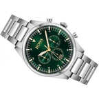 Hugo Boss Pioneer 1513868 44mm Men’s Chronograph Watch – Green Dial & Silver-tone Stainless Steel Link Bracelet