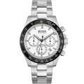 Hugo Boss Volane 1513875 44mm Men’s Chronograph Watch – White Dial & Silver-tone Stainless Steel Link Bracelet